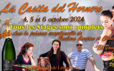 Stages et milongas 4, 5 et 6 octobre 2024